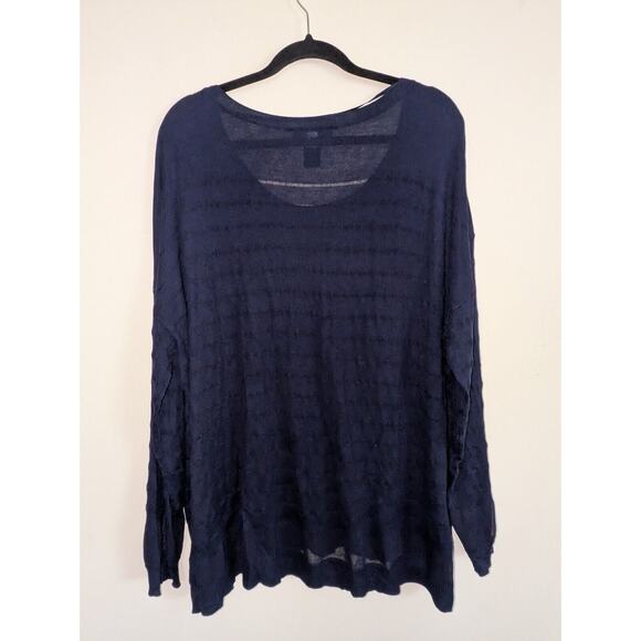 Lane Bryant Women's Sz 26/28 Solid & Sheer Striped Long Sleeve Layering Sweater - Picture 4 of 9